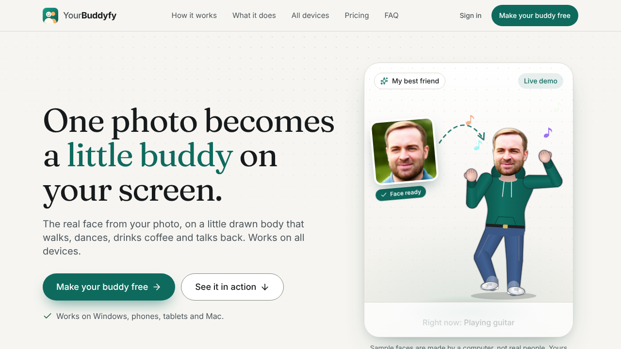 YourBuddyfy website screenshot